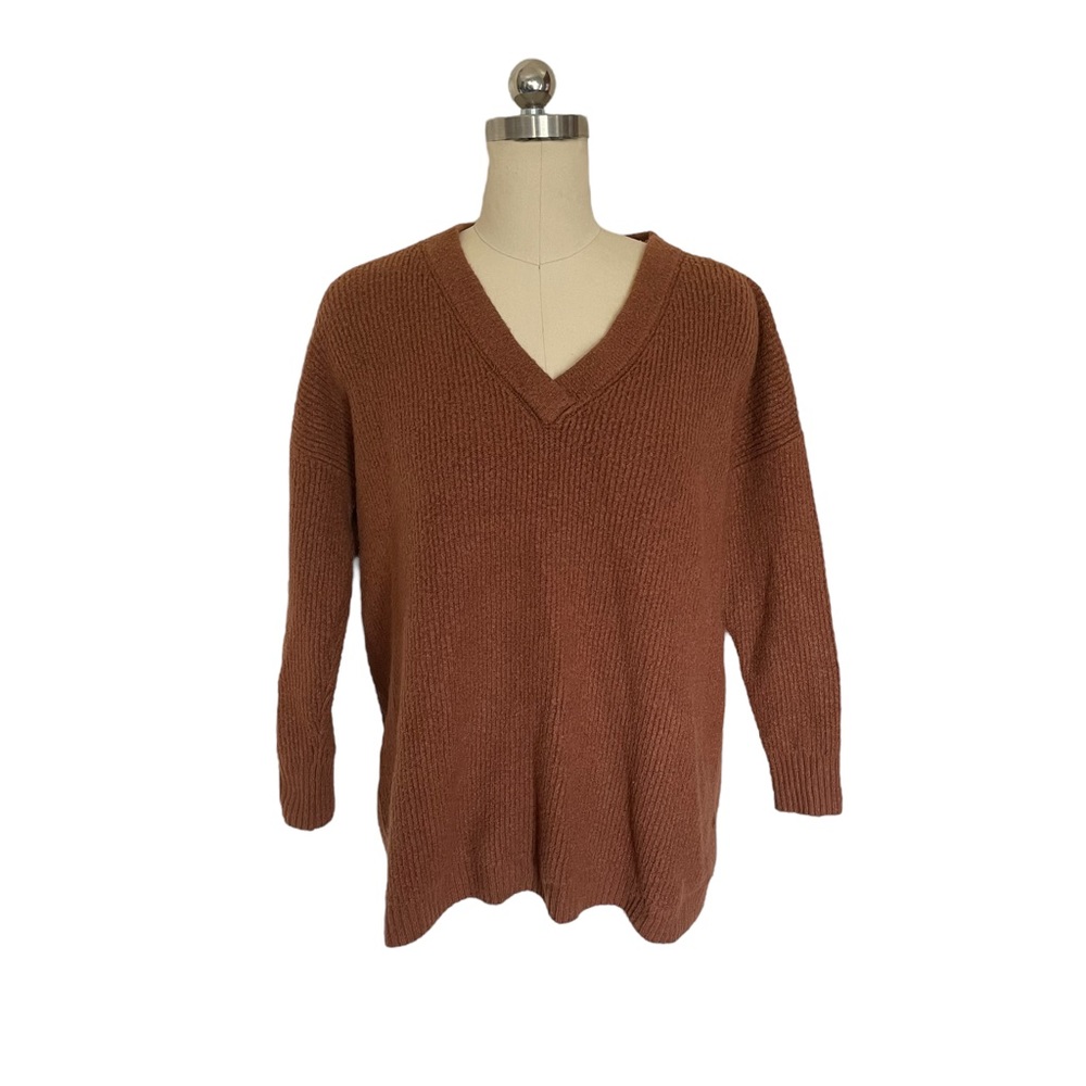 Vintage Brown V Neck Sweater